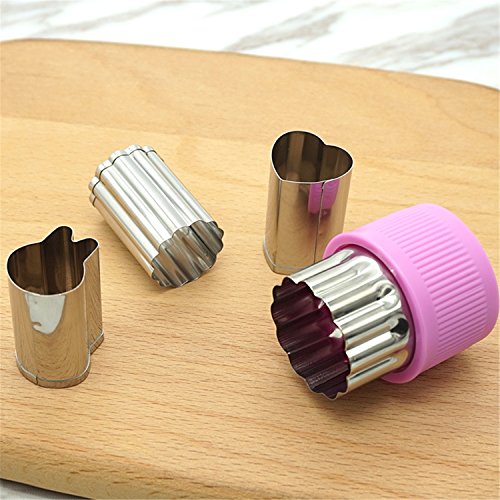 FantasyDay 9Pcs Vegetable Cutter Shapes Set for Kids, Fruit and Cookie Stamps Mold Pastry Cutters Cheese Presses Flower Star Heart Animals Stamp Mold Decorating Tools For Halloween& Christmas #2