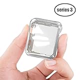 Apple Watch 3 Case 38mm Screen Protector, SIRUIBO Soft Plated TPU Slim All-around Protective Bumper Cover for Apple iWatch Series 3 Series 2 Series 1 Edition Sport Nike+, Silver