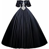 Vintage Off Shoulder Silk Victorian Gown for Women Marie Antoinette Corset Dress Plus Size