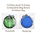 Sabuy Collapsible Dog Cat Travel Bowl, Pet Pop-Up Food Water Feeder Foldable Bowls With Carabiner Clip, Blue/Green, Set Of 2