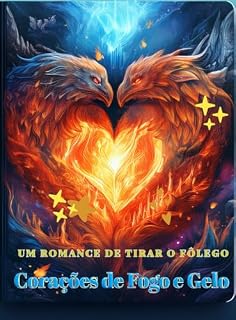 Livro Corações de Fogo e Gelo: "Onde o amor desafia as chamas e o frio, e segredos proibidos ameaçam o destino."