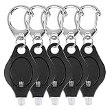 Uniclife 5 Pack Mini Keychain Flashlight Ultra Bright LED Key Ring Light Torch, Black