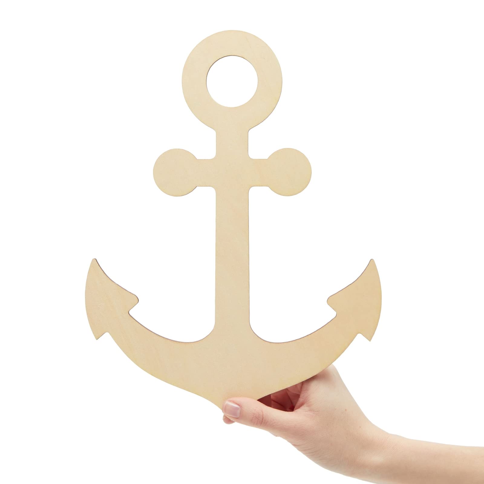 12 Pack Unfinished Wooden Anchors for Crafts, Nautical Wood Cutouts for DIY Projects, Nautical Decor (11.6 x 8.8 in)