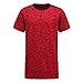 Hipster Men Tshirt Casual Longline Hip hop Basic Solid Color Cotton Long (Rad, US-L)