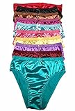 Peachy Panty Lingerie Women's 6 Pack Various Style Of Comfortable Satin Panties (Small, Grace Secret Band)