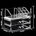 Acrylic Makeup Organizer Clear Cosmetic Storage Stackable 2 Drawers 8 Slots Bedroom Dressing Table Jewelry Display Box Makeup Brushes Lipsticks Holder Plastic Vanity containers 2 Piece Set Medium