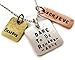JNX Dare To Be Remarkable Achieve Believe Three Tone Antique Stamped Pendant Charm Necklace
