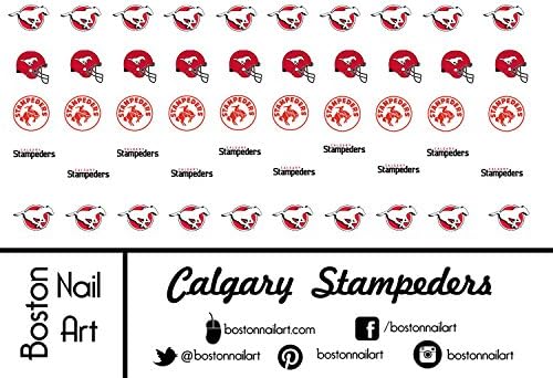CFL - Calgary Stampeders Waterslide Nail Decals - 50pc