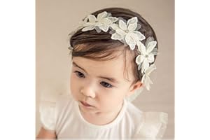 Bethynas Baby Girls Cute Bow-knot Headband Soft Lace Floral Hairbands Newborn Infant Toddlers Kids Hair Accessories (Style 1)