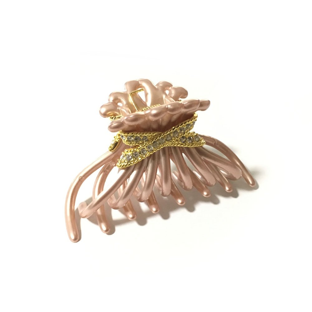 Meilliwish Noble Women Girls Ponytail Holder Hair Claw Clip 1 PCS(D36)(Pink)