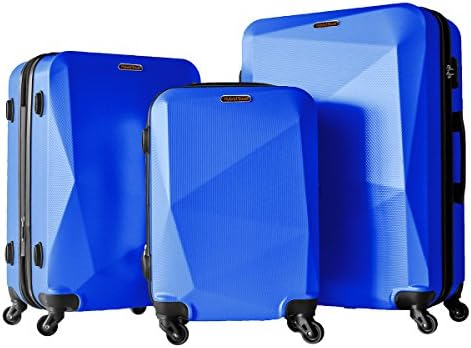 3 Piece Luggage Set Durable Lightweight Hard Case Spinner Suitecase LUG3 HD1629 DARK BLUE