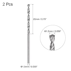 uxcell Solid Carbide Drill Bits, 1.5mm C2/K20
