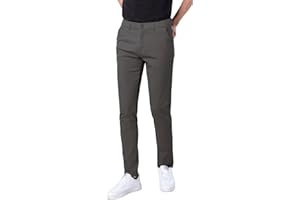 Plaid&Plain Men's Skinny Stretchy Khaki Pants Colored Pants Slim Fit Slacks Tapered Trousers