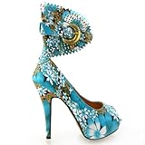 Show Story Buckle Ankle Cuff Peeptoe Gladiator Platform Stiletto Pumps,LF30402