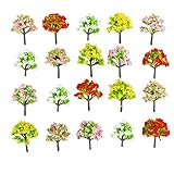 NW 100pcs 1.57inch Colorful Model Trees Model Train Scenery Architecture Trees Model Scenery No Stands（4cm）