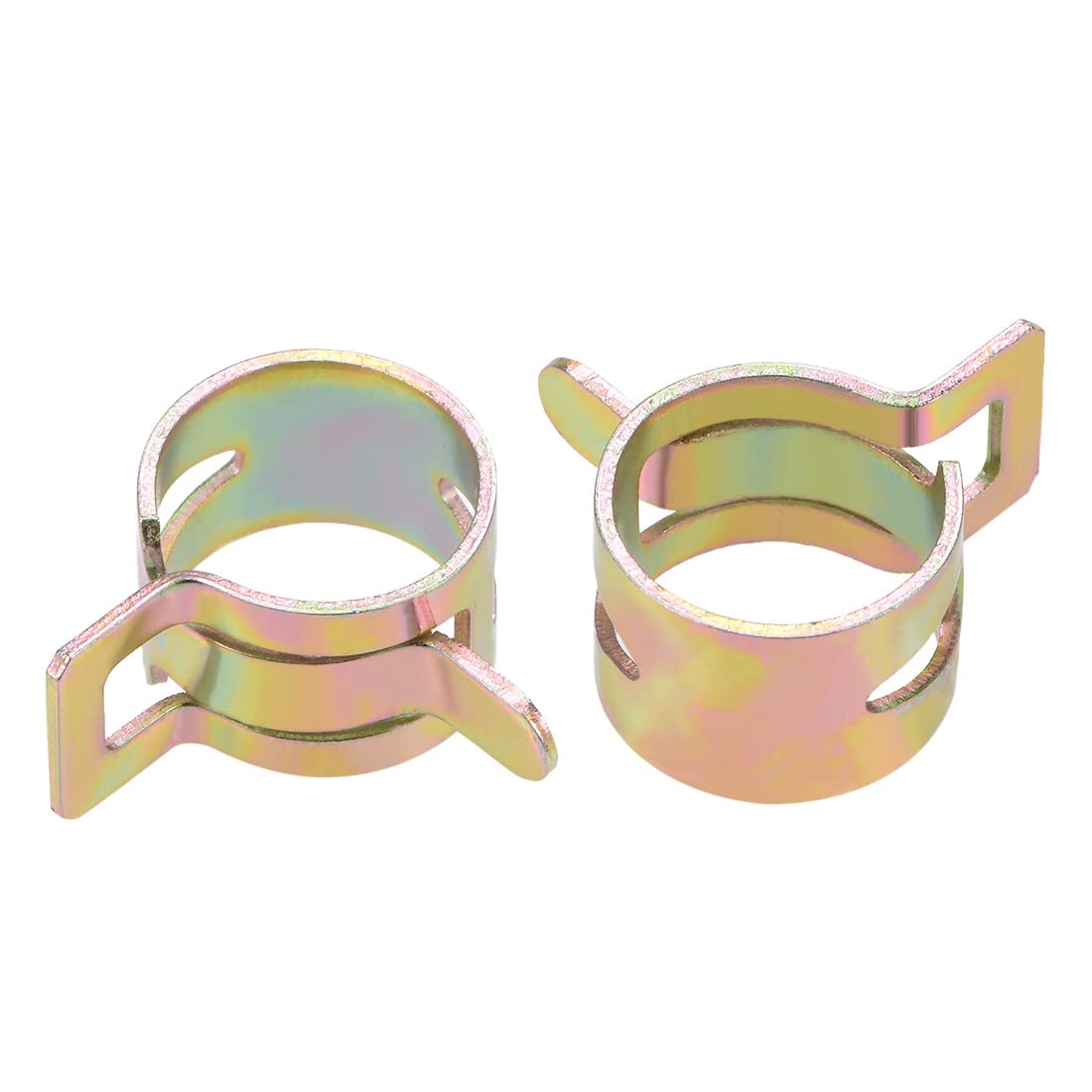 uxcell Spring Band Type Clamp 16mm Inner Dia Fit 16.5-17.2mm OD Hose Fuel Line Silicone Tube Clips Clamp Color-zinc Manganese Steel 10Pcs