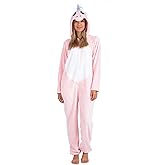 Body Candy Women's Cute Plush Animal Onesie with Hood One Piece Adult Pajama (Unicorn, Large)