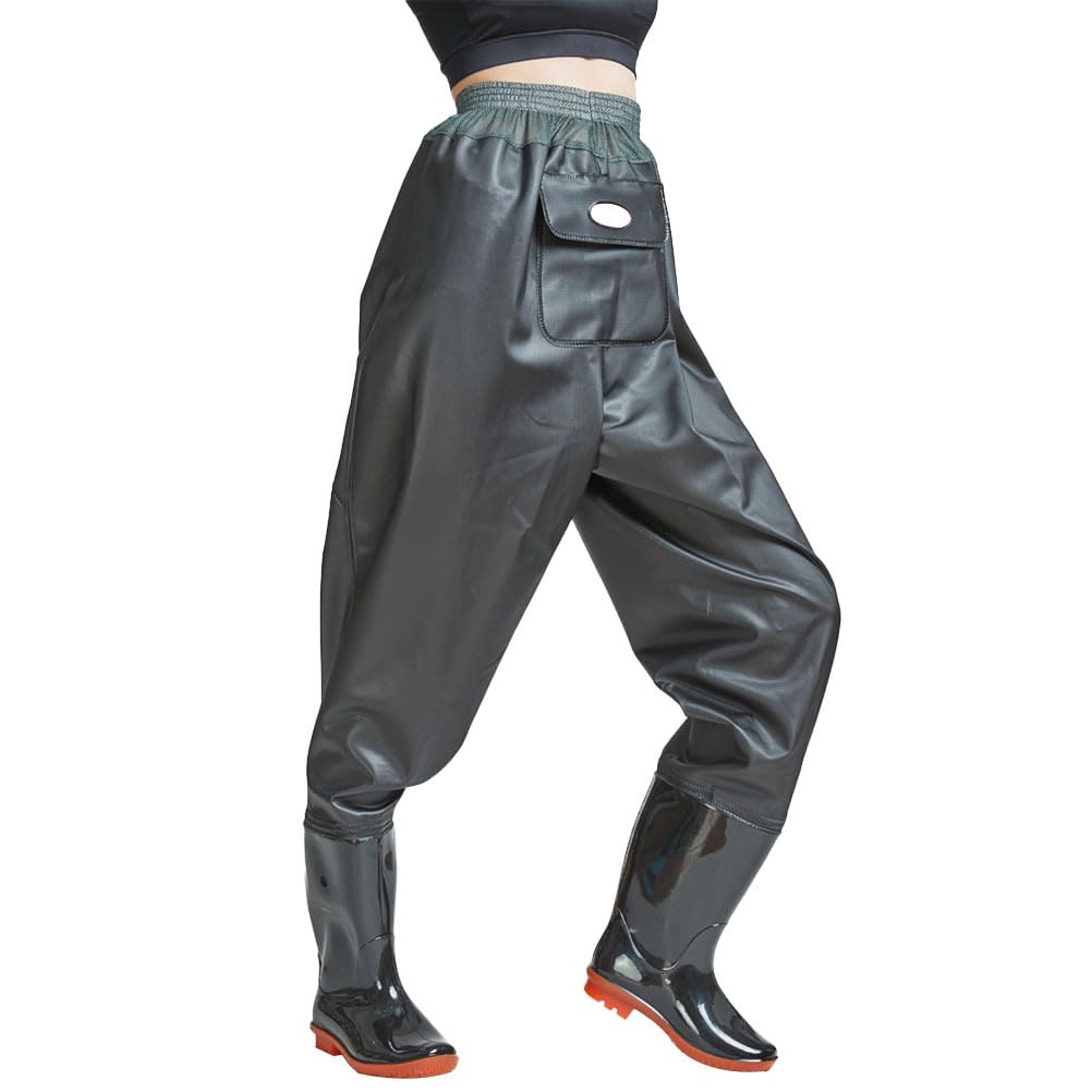 Gatuida Fishing Waist Waders for Men Women with Boots Waterproof Breathable Hip Waders for Fishing Gardening Farming, Size EU 45/UK 10