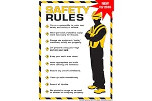 Algra Corporation Workplace Safety Rules Poster 18" x 24" Laminated Paper Landscape Safety/Warning Poster