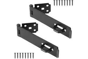 XIUYING FENG 7.5 Inch Heavy Duty Hasp Latch, 2 Pack 1/8" Thicker Iron Safety Padlock Latch, Door Hasp Lock for Fence Gates, Cabinet, Drawer, Outdoor Doors (16 Screws Included)