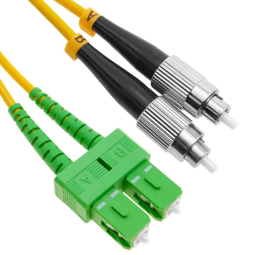 CHB 5 Meter Duplex Fibre Optic Patch Cable SC LC FC E2000 APC UPC Single Mode OS2 9/125 Yellow Patch Lead 2mm Fiber Patchcord (SC/APC - FC/UPC)