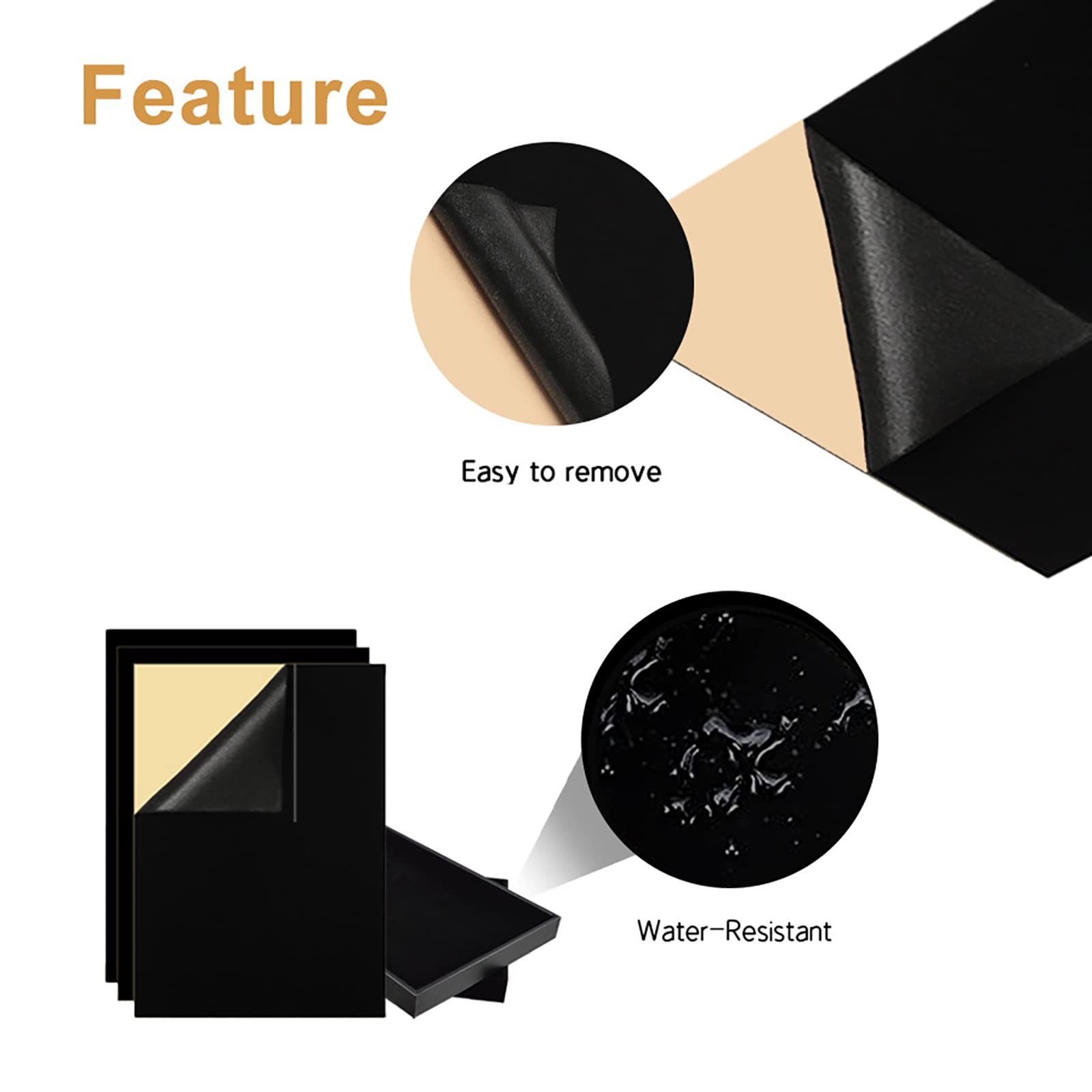 YaoHui 3-Pack Self-Adhesive Felt Sheets, Peel & Stick, A4 Size (8.3
