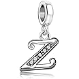 TGLS A to Z Letter Initial Name Charms Alphabet Dangle Beads Compatible With Pandora Charms Bracelets