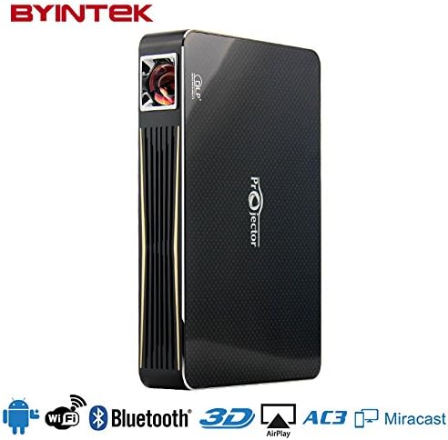 Android Smart Android OS Pico Pocket Mini Projector 350Ansi Lumens Byintek MD324 with Bluetooth Wifi Airplay HDMI Support 1080p HD 3D Cinema for Home Theater Small Meeting