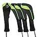 Andux 4 Pack Long Neck Golf Hybrid Club Head Covers Dial No. Tag CTMT-01 Black/Green