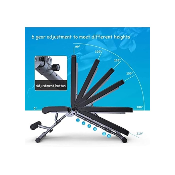 LAZ Sit Up Bench Adjustable Weight Bench Fitness Training Weight Bench Body Workout, Backrest