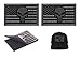 2 PCS Tactical Patches of USA US American Flag with Punisher Skull, with Hook and Loop for Backpacks Caps Hats Jackets Pants, Military Army Uniform Emblems, Size 3x2 Inches