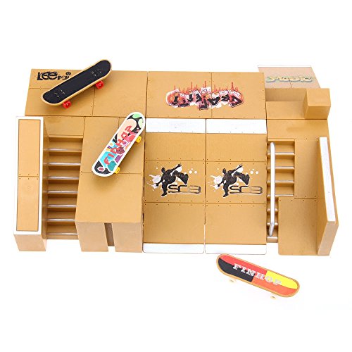 AODD Finger Board Skate Park Kit, 8pcs Skate Park Kit , Ramp Parts for Tech Deck Fingerboard Mini Finger Skateboard Fingerboards Ultimate Parks with 3PCS Finger Boards, Suitable for Everyone