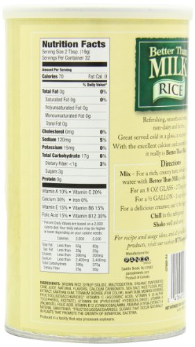 Better Than Milk Vegan Beverage Mix, Rice Milk Powder, Original Flavor, 21.4-Ounce Canisters, 6-Pack