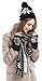 Bienvenu Women's Snowflake Hat Gloves and Scarf Winter Set,Black