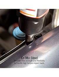 Sunex 2645 Juego de llaves de vaso de impacto de 1 2 pulgada, métricas, estándar, hexagonales, Cr Mo, de 10 mm   36 mm, 26 piezas