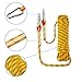 NIECOR 10 MM Outdoor Static Rock Climbing Rope,High Strength Accessory Fire Escape Safety Rappelling Rope 32ft,49ft,64ft,98ft