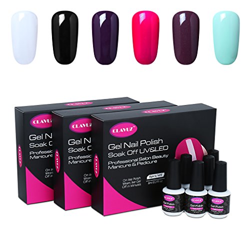 CLAVUZ Gel Nail Polish Gift Kit 6pcs Soak Off UV Led Nail Varnish New Start Lacquers Manicure Pedicure Nail Art Set
