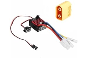 SPARKHOBBY QuicRun 1060 60A Brushed Electronic Speed Controller for HobbyWing ESC 2-3S Lipo SBEC 6V 3A Water Proof Dust-Proof for 1:10 Sport (1060 60A XT60-M)
