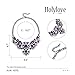 Holylove Charming Choker Necklace in Purple Glass Beads & Crystal Gift Box- HLN00021 Purple