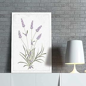 Hand Drawn Purple Lavender Minimal Flower Series Artwork