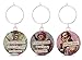 Savvy Designs Funny Vintage Women Wine Glass Charms - Set of 6 Wine Tags. Always Know which Glass is Yours with These Wine Markers!