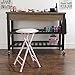Lavish Home Folding Stool - Backless 24-Inch Stool with 225lb Capacity for Kitchen or Rec Room - Portable Indoor Counter Bar Stools (Pink)