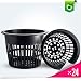 5 inch Net Pots Heavy Duty Round Cups Wide Rim Design - Orchids &bull; Aquaponics &bull; Aquaculture &bull; Hydroponics Slotted Mesh (Cz All Star 24 Black Pots) primary