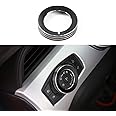 Keptrim for F150 Mustang Headlight Switch Knob Button Trim for Ford F150 Mustang 2015-2020, Black Aluminum, 1pc