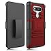 Elegant Choise LG V20 Case, LG V20 Holster Case, Heavy Duty Dual Layer Full Body Protective Kickstand Case Cover with Belt Clip Holster Case for LG V20 (Red/Black)