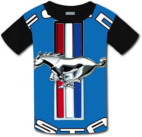 qutu Boys girls 3D Printed Ford Mustang Logo T-shirt
