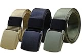 BEKILOLE Nylon Canvas Belt Breathable Military Tactical Men Waist Belt with Plastic Buckle 1.5