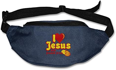 Yahui I Love Jesus And French Fries Waist Bag Fanny Pack / Hip Pack Bum Bag For Man Women Sports Travel Running Hiking / Money IPhone 6 / 7 6S / 7S Plus Samsung S5/S6
