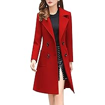 Amazon.com: Jenkoon Women's Wool Trench Coat Winter Long