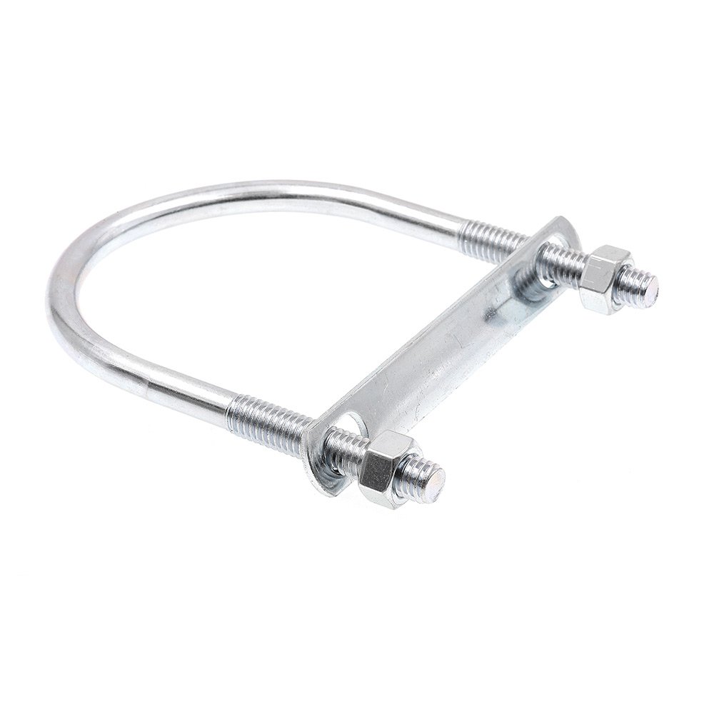 Photo 1 of Prime-Line 9072026 U-Bolts, Round Bend, 3/8 In.-16 X 3-1/2 In. X 4-5/8 In. - for 3 In. Pipe (10 Pack), Zinc
